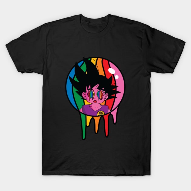 Goku Tripping Dragonball LSD T-Shirt by OldDannyBrown